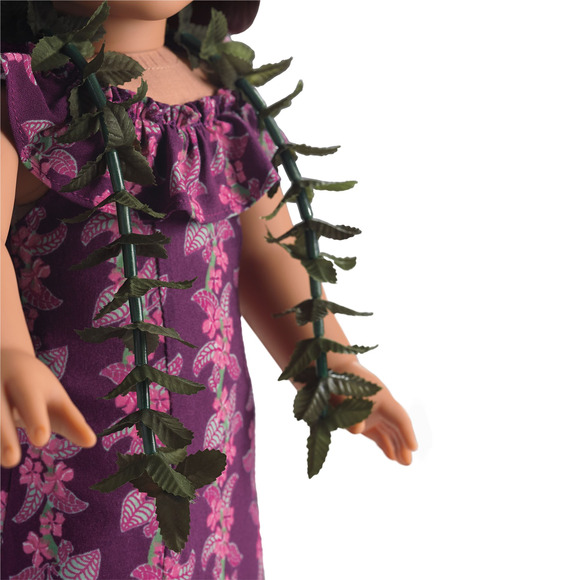 American Girl NANEA'S HOLOKU DRESS Long Hawaiian Gown Lei & Orchid Hair Flower - Picture 5 of 7